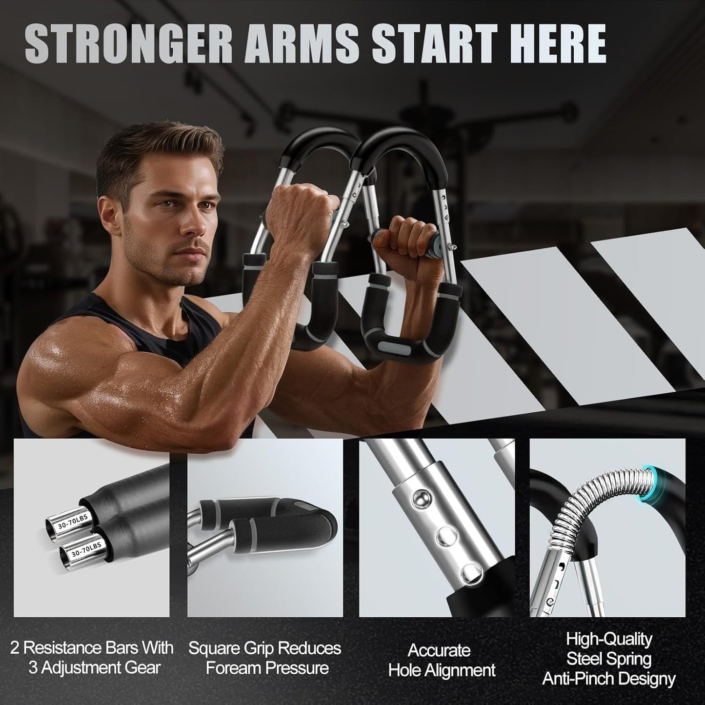 2025 Pro Twister Arm Trainer, 40-100Lb Adjustable Power Twister Fitness Bar