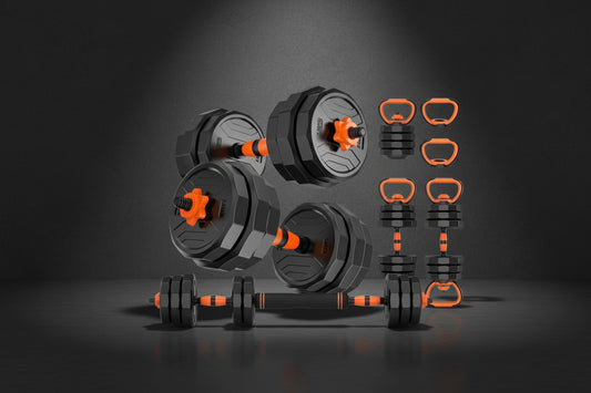 66Lb 4-In-1 Adjustable Dumbbells Set Free Weight Set with Connector Used as Barbell, Kettlebells, Push up Stand, Fitness Exercises for Home Gym Suitable Men/Women